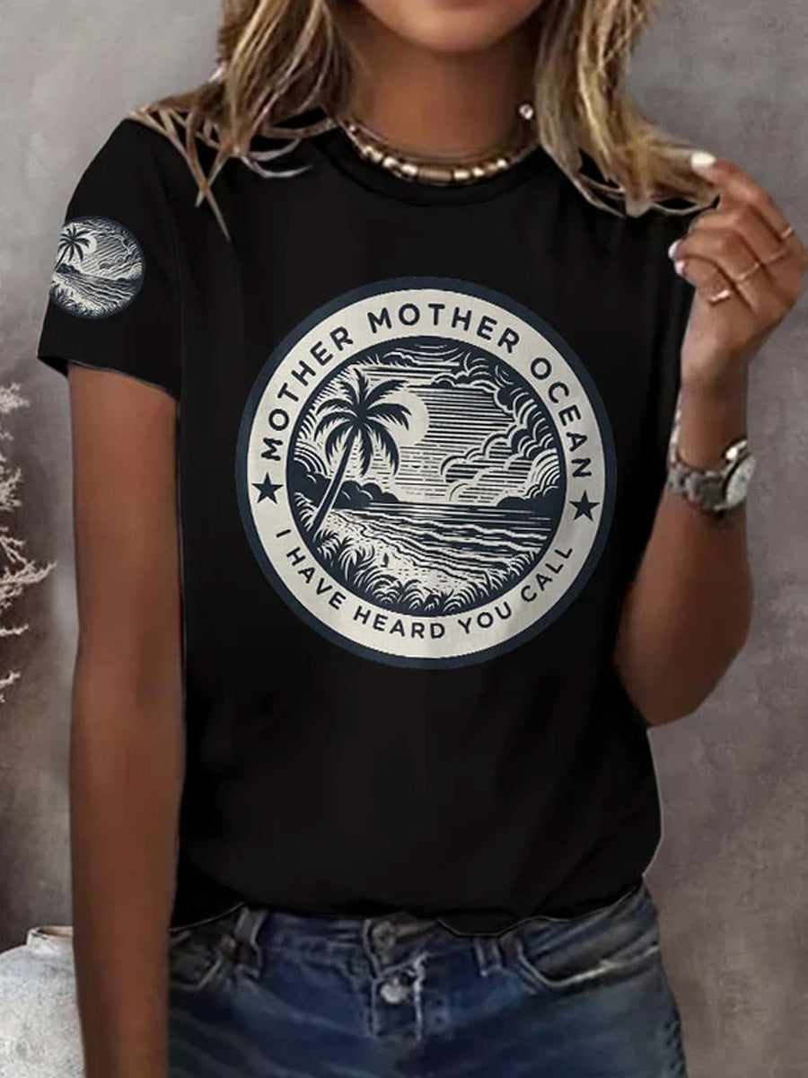 Women's Mother Mother Ocean I Have Heard You Call Print Casual Tee