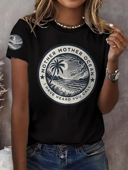 Women's Mother Mother Ocean I Have Heard You Call Print Casual Tee