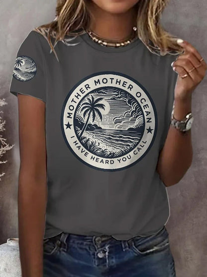 Women's Mother Mother Ocean I Have Heard You Call Print Casual Tee