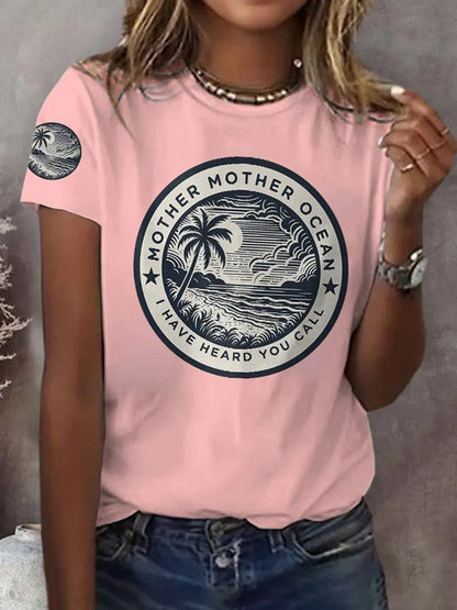 Women's Mother Mother Ocean I Have Heard You Call Print Casual Tee