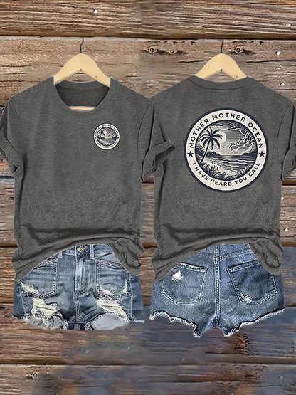 Women's Mother Mother Ocean I Have Heard You Call Print Casual Tee