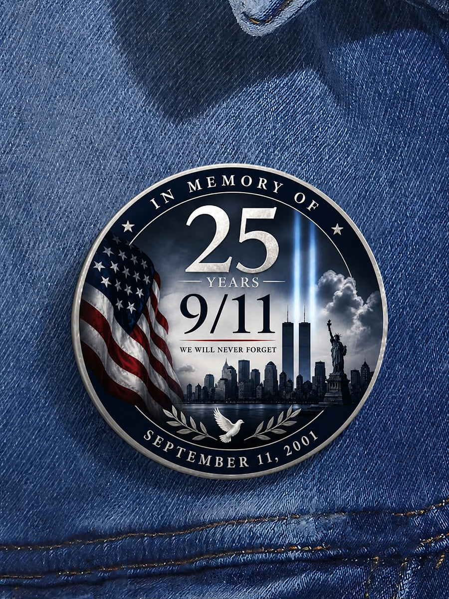 Unisex 9/11 25th Anniversary We Will Never Forget Brooch