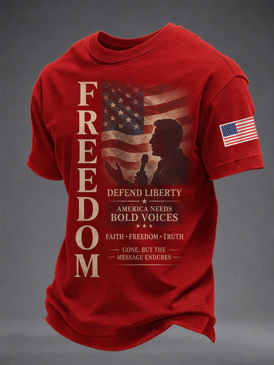 Men's Freedom Print Casual Tee