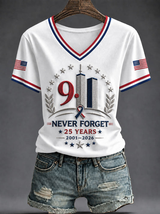 Women’s Patriotic Day Print Casual Short-Sleeve T-Shirt
