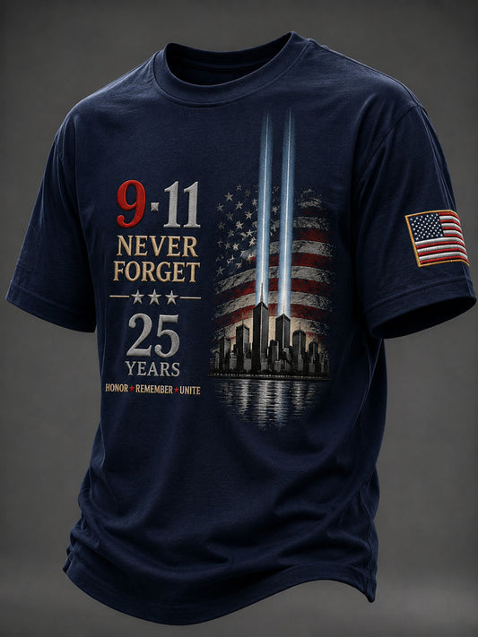 Men’s Patriotic American Day Printed Casual Short-Sleeve T-Shirt