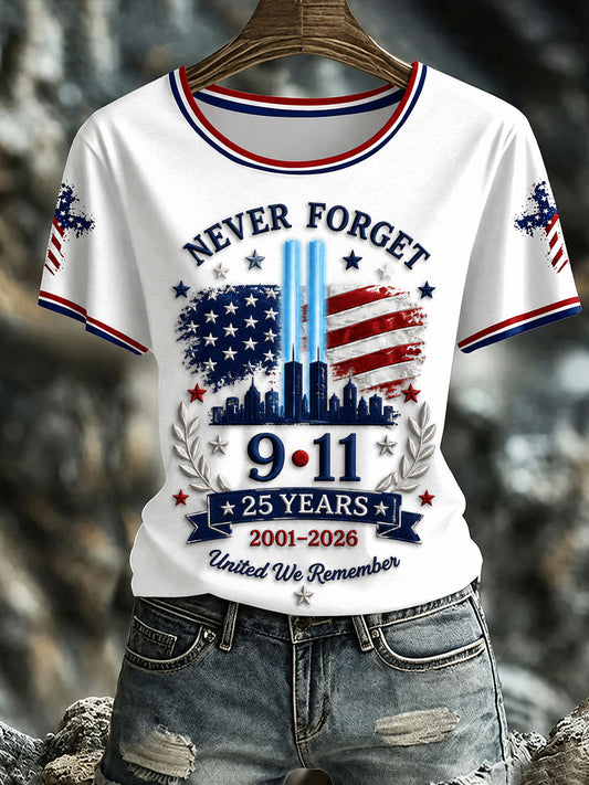 Women’s Patriotic Day Print Casual Short-Sleeve T-Shirt