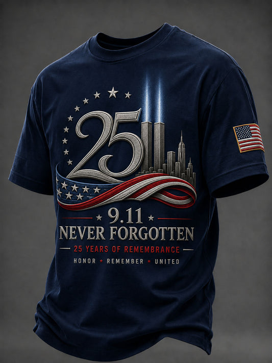 Men’s Patriotic American Day Printed Casual Short-Sleeve T-Shirt