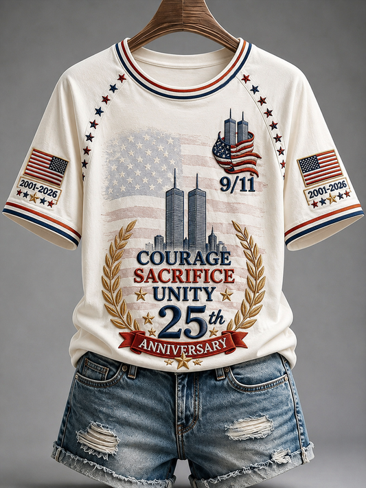 Women's America's 9/11 Patriot Day Round Neck Short Sleeve T-shirt