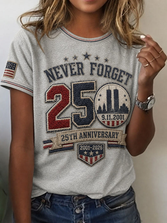 Women's 9.11 Never Forget Printed T-shirt