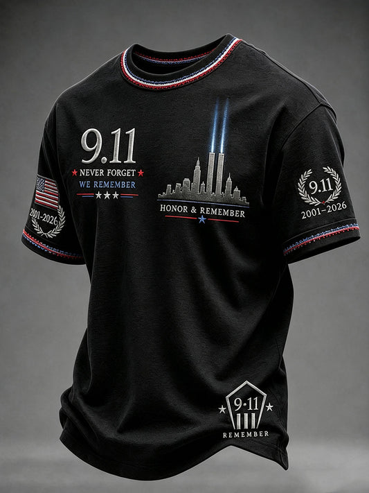 Men's 9.11 Never Forget We Remember Short Sleeves T-shirt