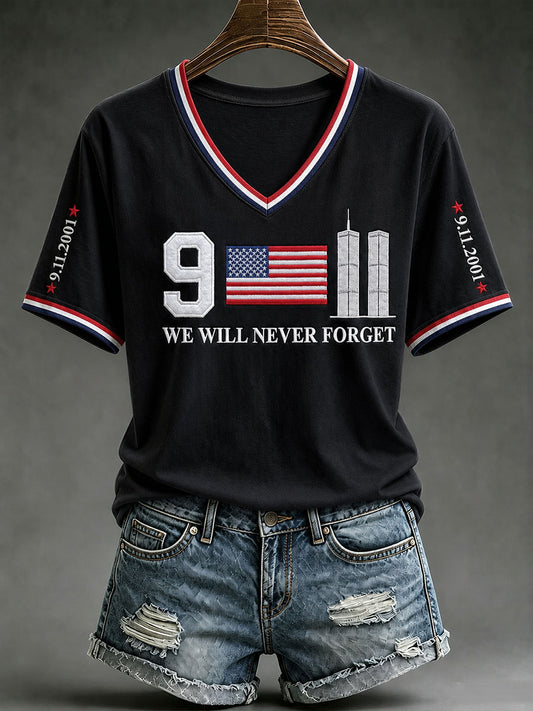Women's 9.11 We Will Never Forget Short-sleeved T-shirt