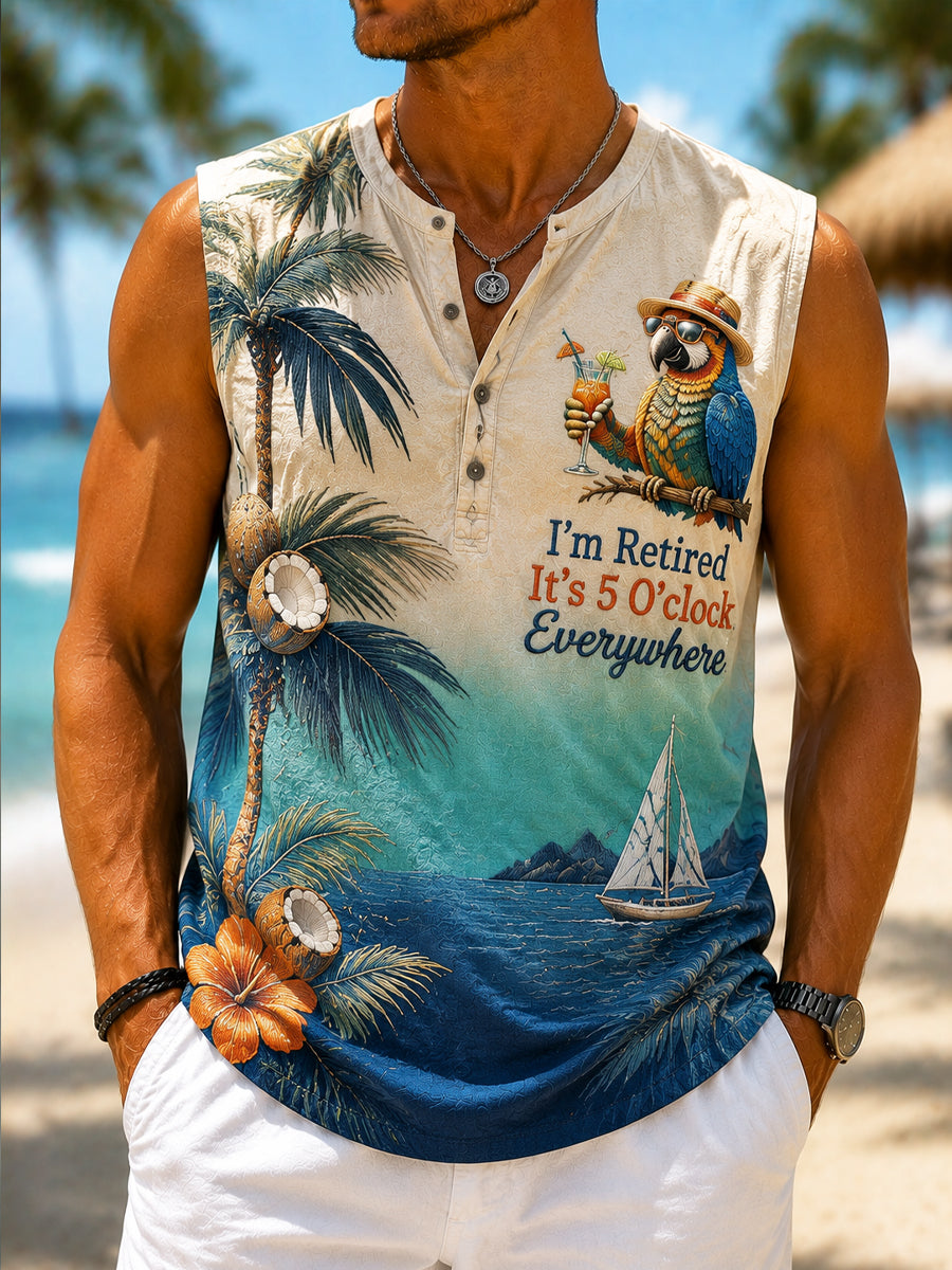 Men's Casual Vacation “Jimmy Buffett Day” Ocean Tank Top