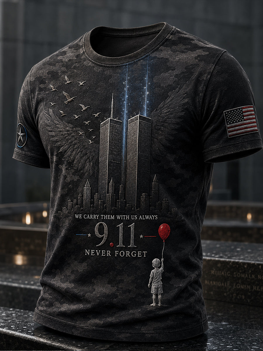 Men's American Patriot Day 9/11 Short Sleeves T-Shirt