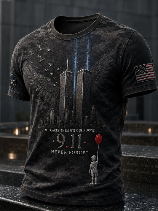 Men's American Patriot Day 9/11 Short Sleeves T-Shirt