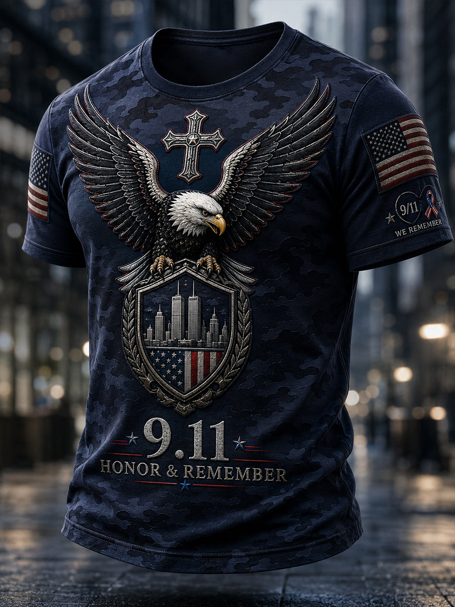 Men's American Patriot Day 9/11 Short Sleeves T-Shirt