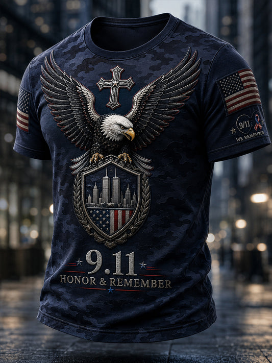 Men's American Patriot Day 9/11 Short Sleeves T-Shirt