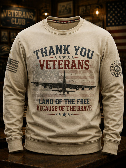 Men’s Veteran’s Day Printed Casual  Sweatshirt
