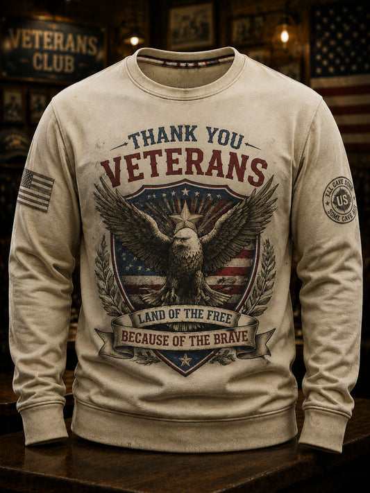 Men’s Veteran’s Day Printed Casual  Sweatshirt