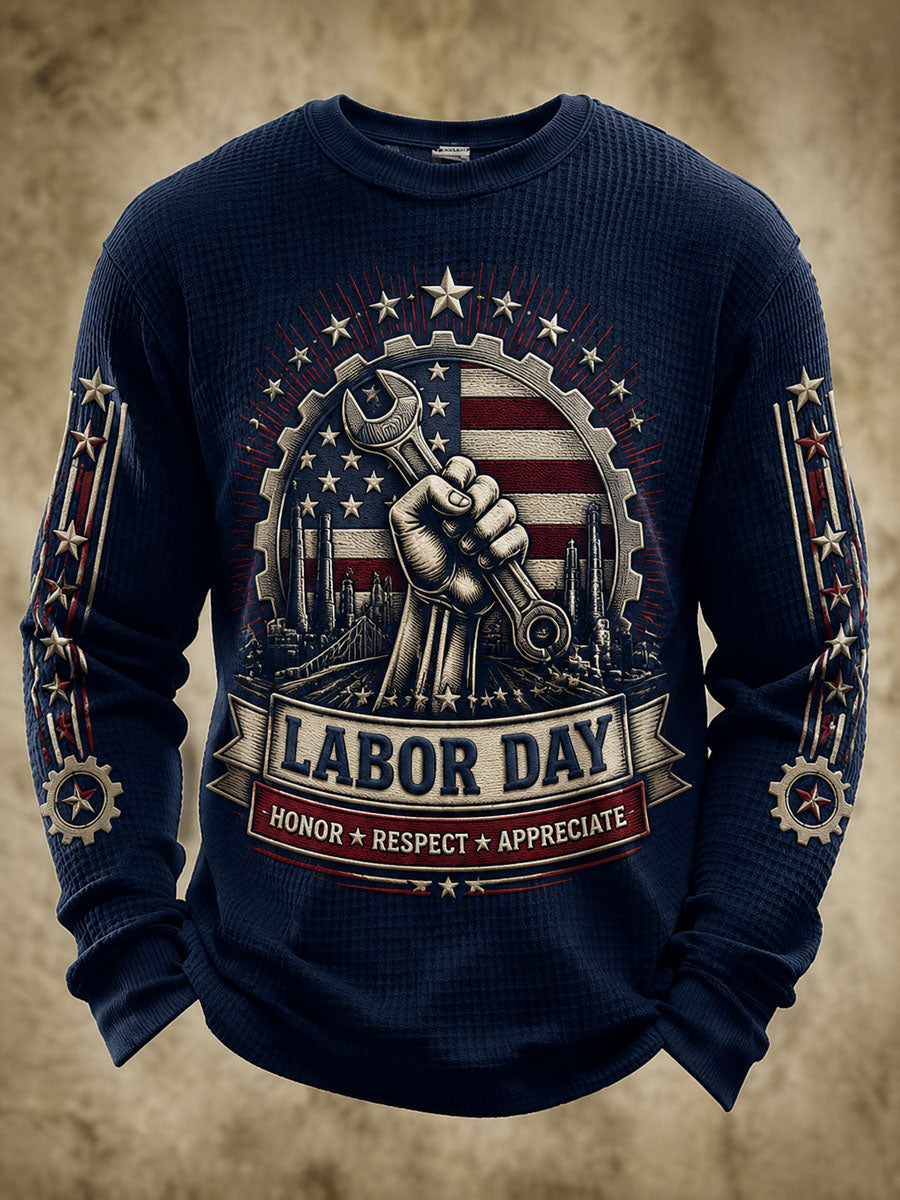 Men’s Labor Day Patriotic Printed Casual Sweatshirt