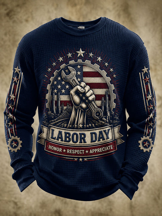 Men’s Labor Day Patriotic Printed Casual Sweatshirt