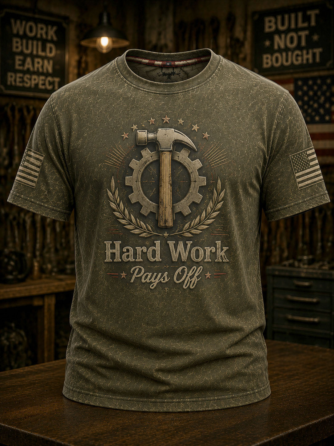 Men’s Labor Day Patriotic Printed Casual T-Shirt