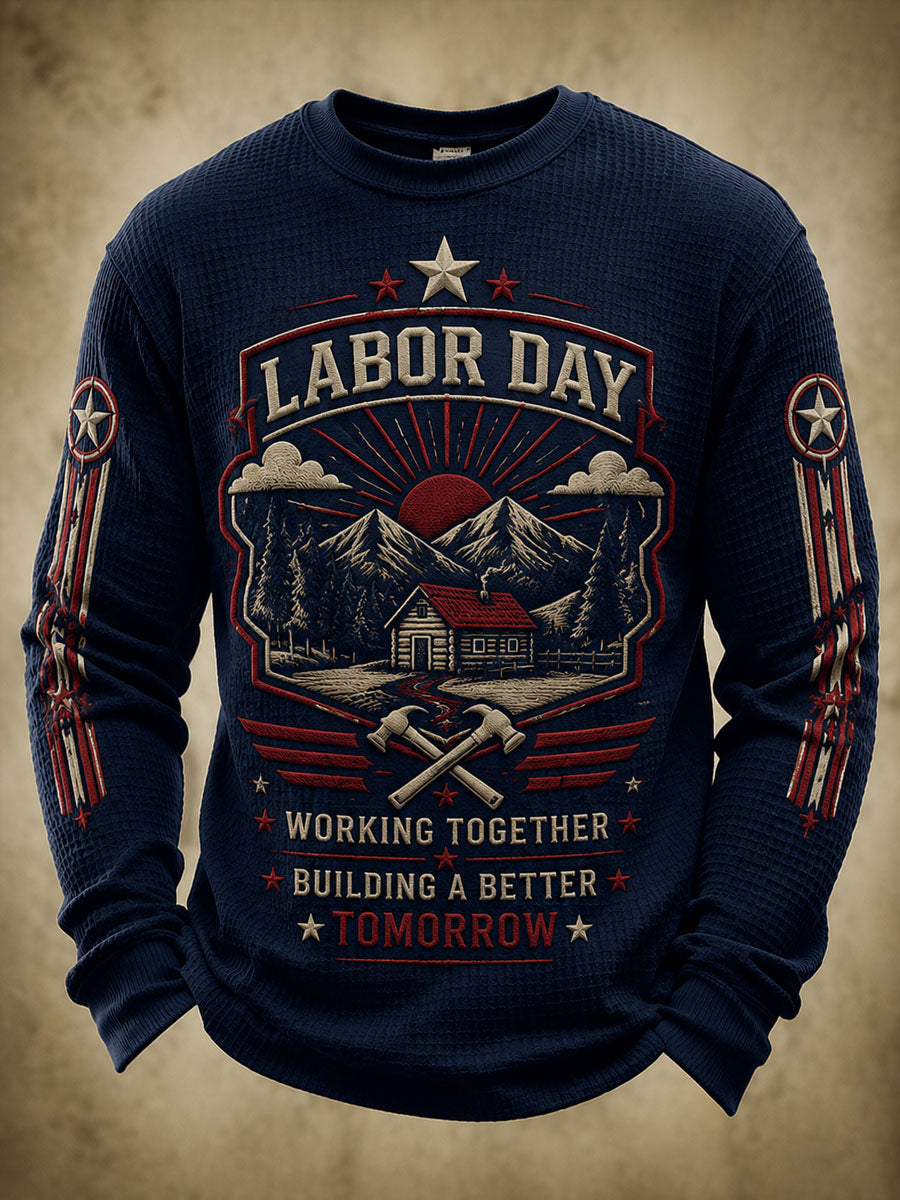 Men’s Labor Day Patriotic Printed Casual Sweatshirt