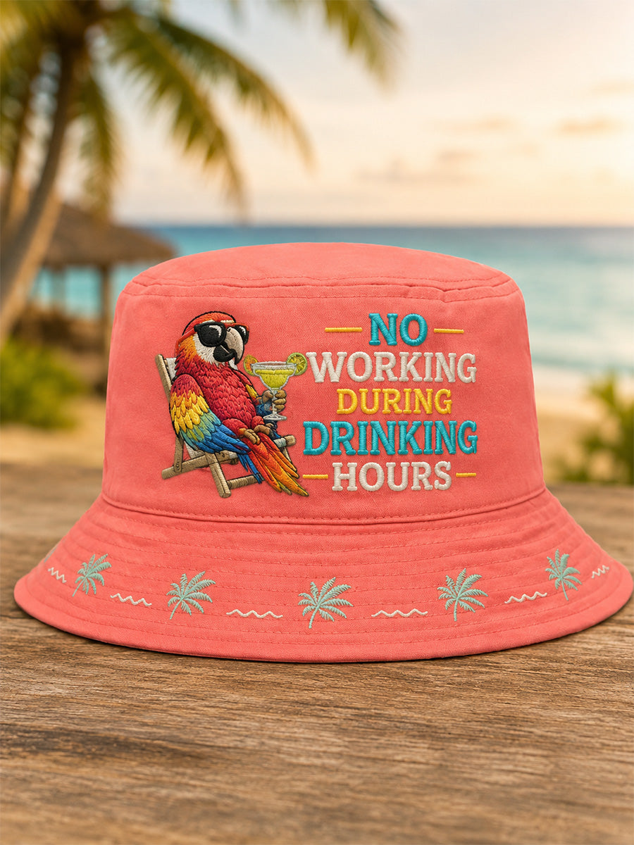 Unisex No Working During Drinking Hours Print Hat