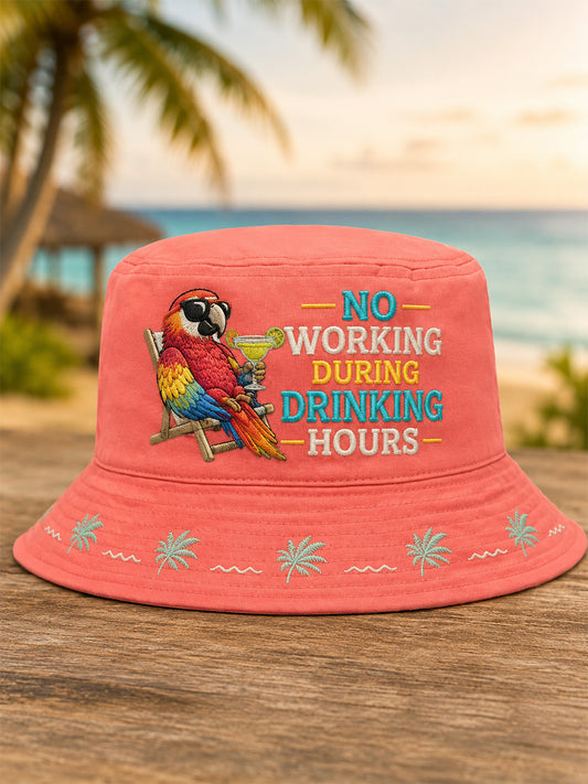 Unisex No Working During Drinking Hours Print Hat