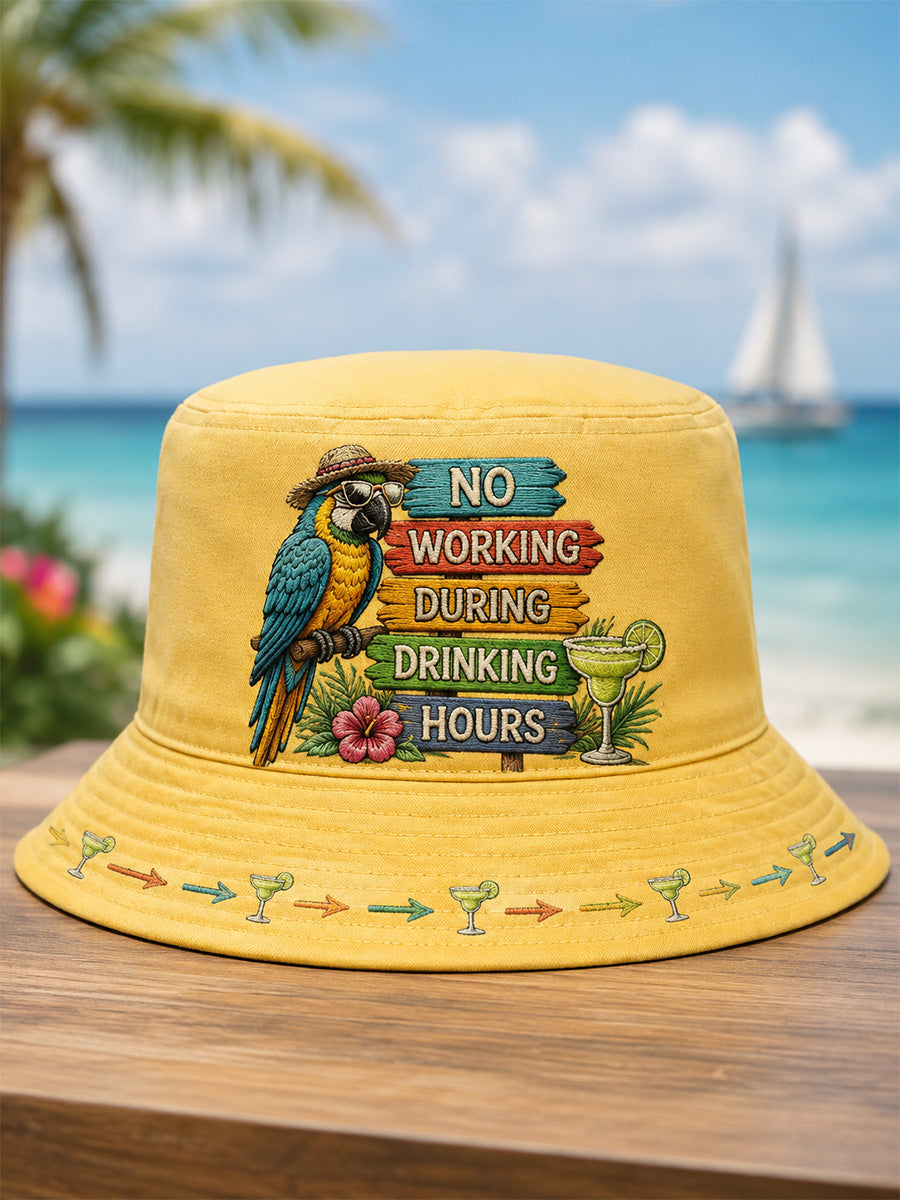 Unisex No Working During Drinking Hours Print Hat