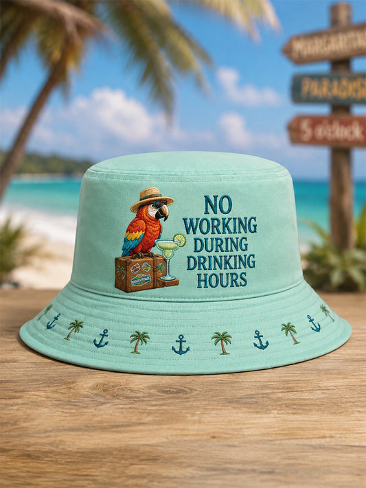 Unisex No Working During Drinking Hours Print Hat