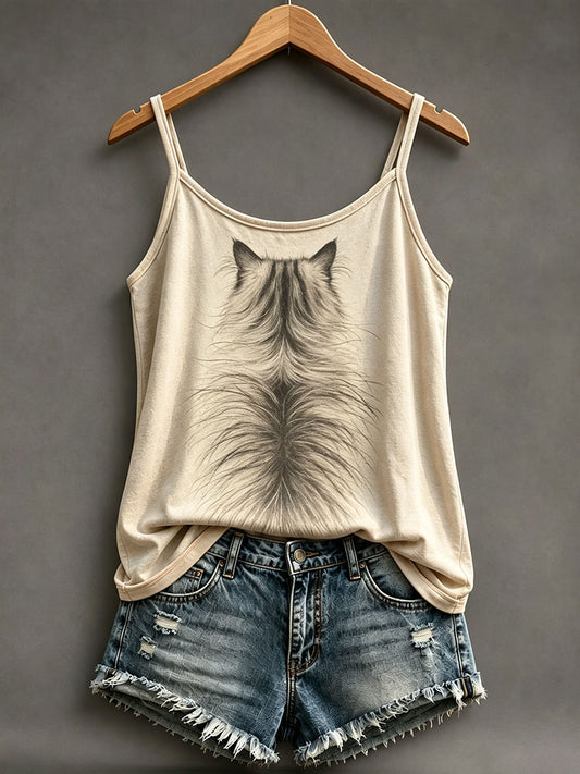 Women's Cat Print Back Vests