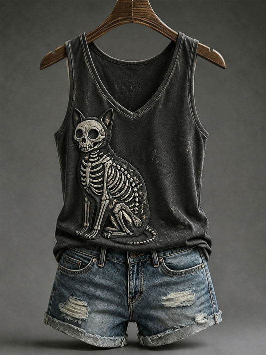 Women’s Gothic Cat V-Neck Vests