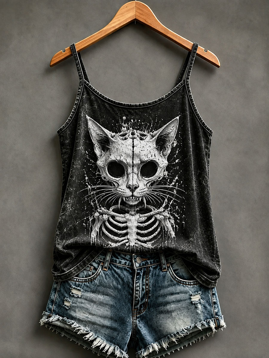 Women's Gothic Style Skull Cat vests