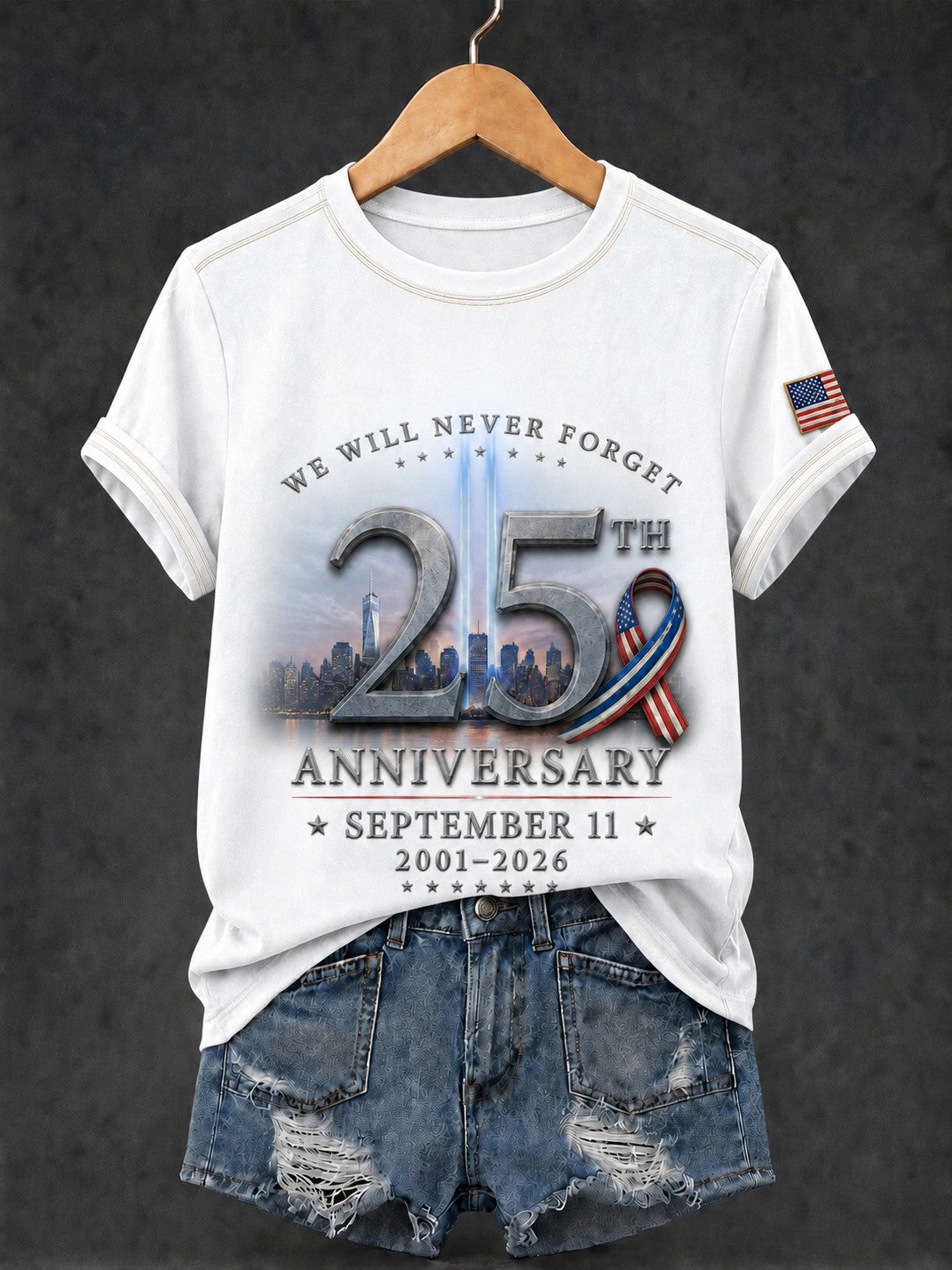 Women's 9.11 Never Forget Printed T-shirt