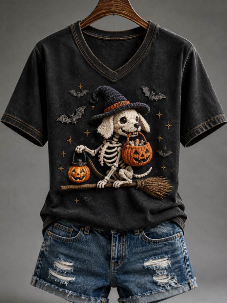Women's Funny Dog Lover Halloween Tee