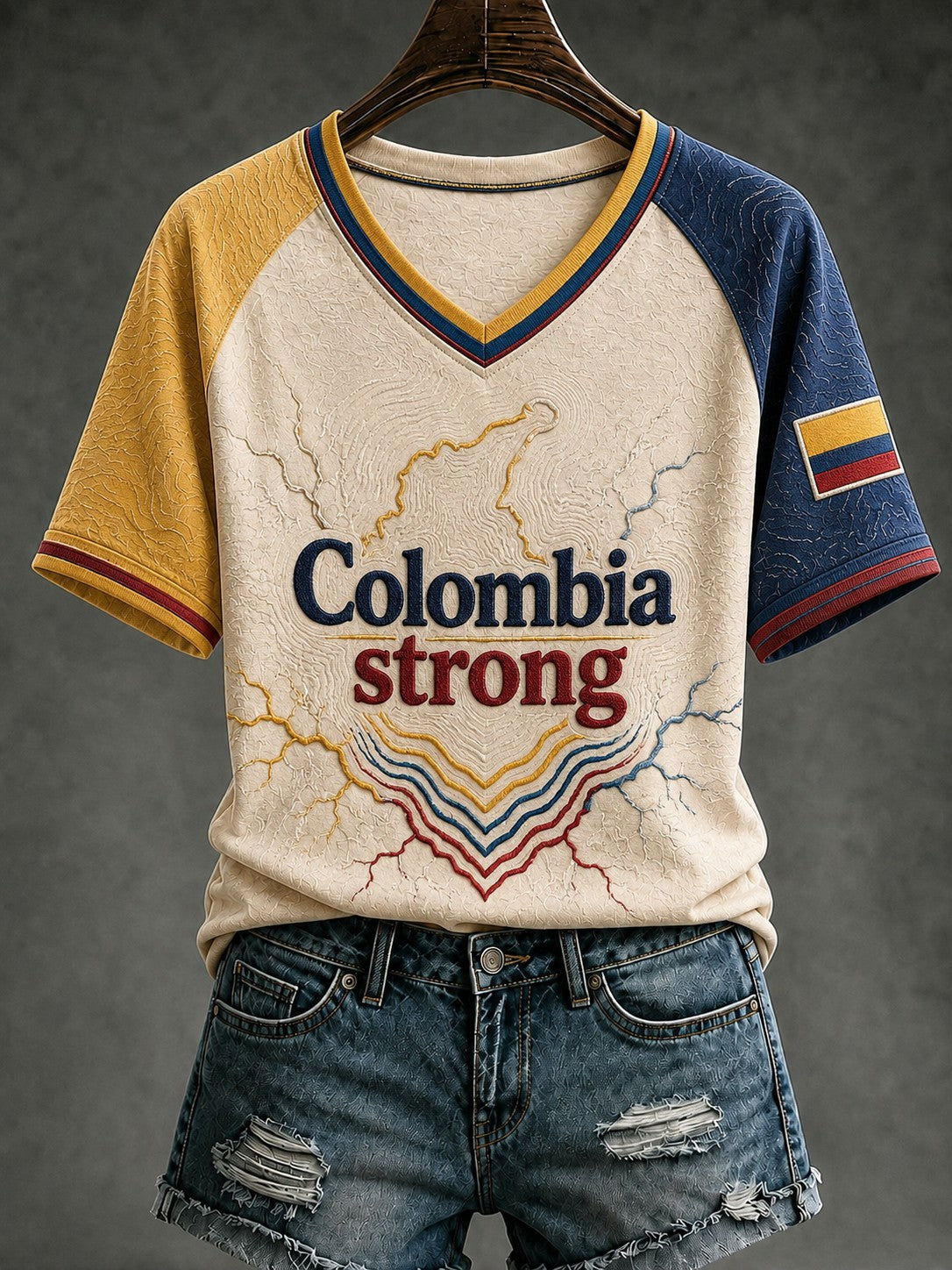 Women's Colombia Strong Printed V-neck T-shirt