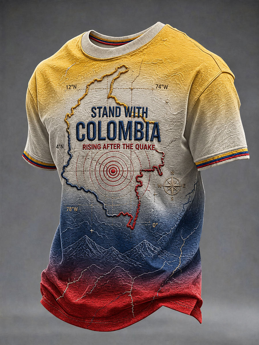 Men's Stand With Colombia Short Sleeves T-shirt