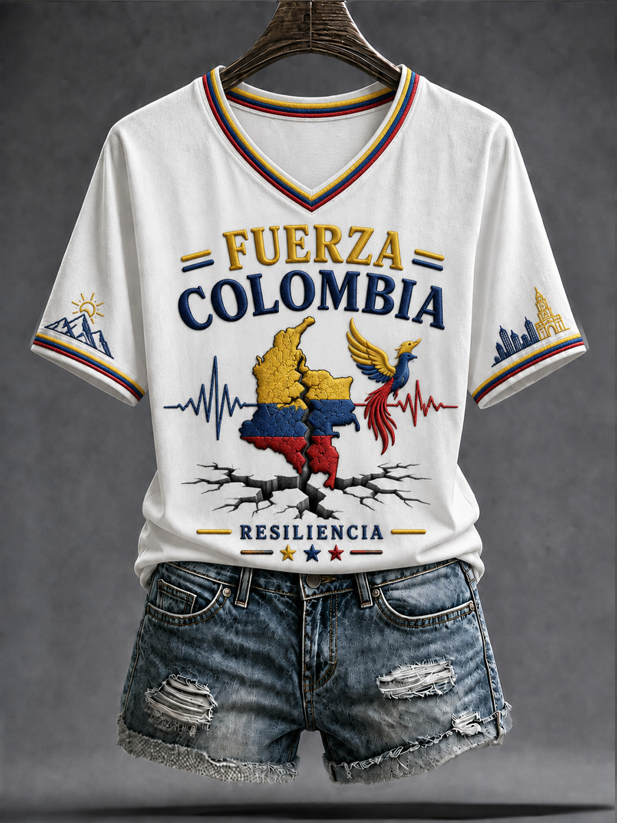 Women's Colombia Strong Pray For Colombia short-sleeved T-shirt