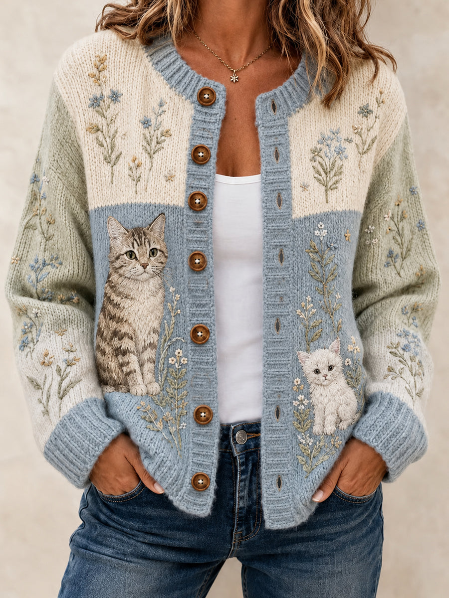 Women's Casual Animal Art Print Cardigan