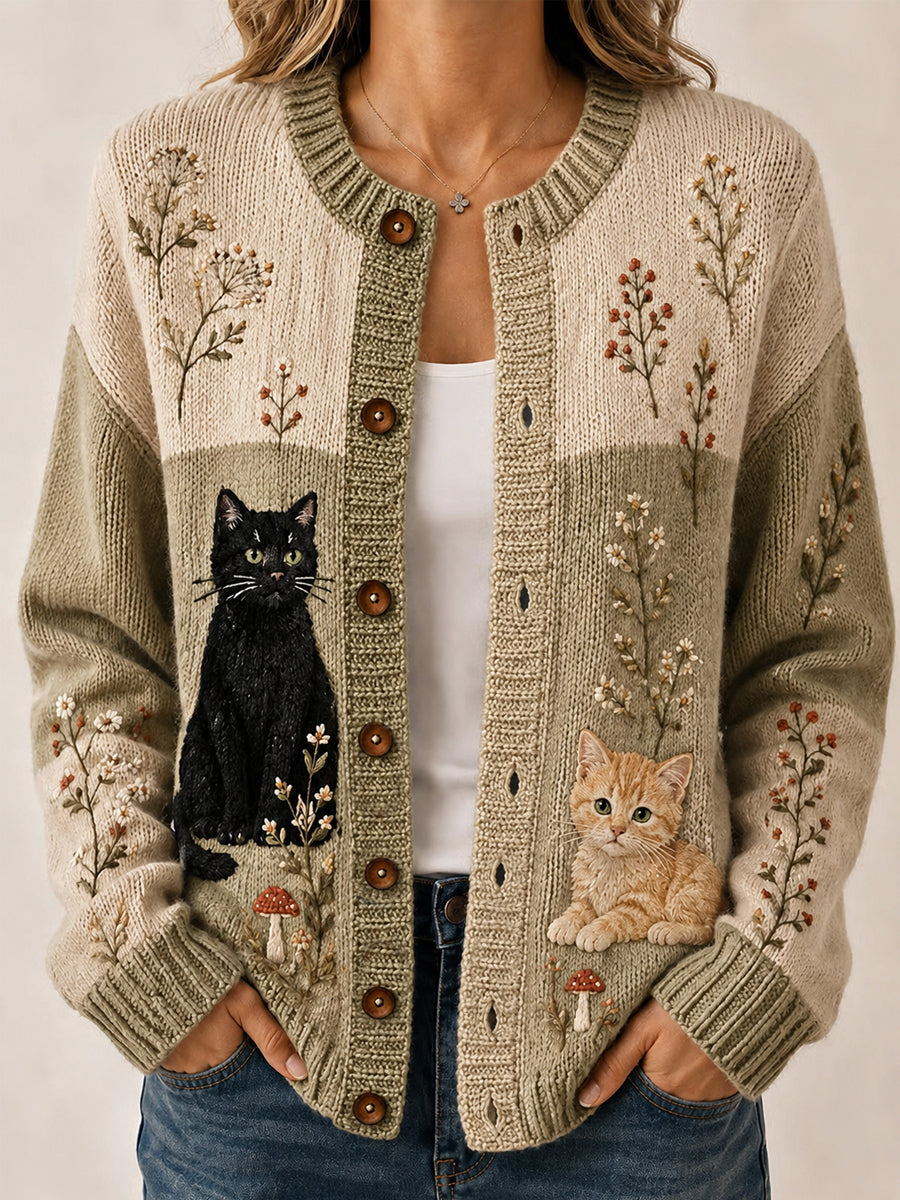 Women's Casual Animal Art Print Cardigan