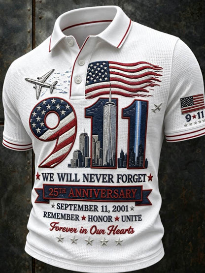 Men's We Will Never Forget 9 11 September 11 polo shirt