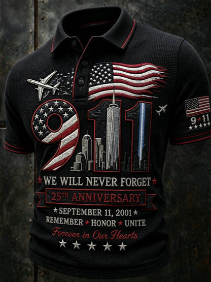 Men's We Will Never Forget 9 11 September 11 polo shirt