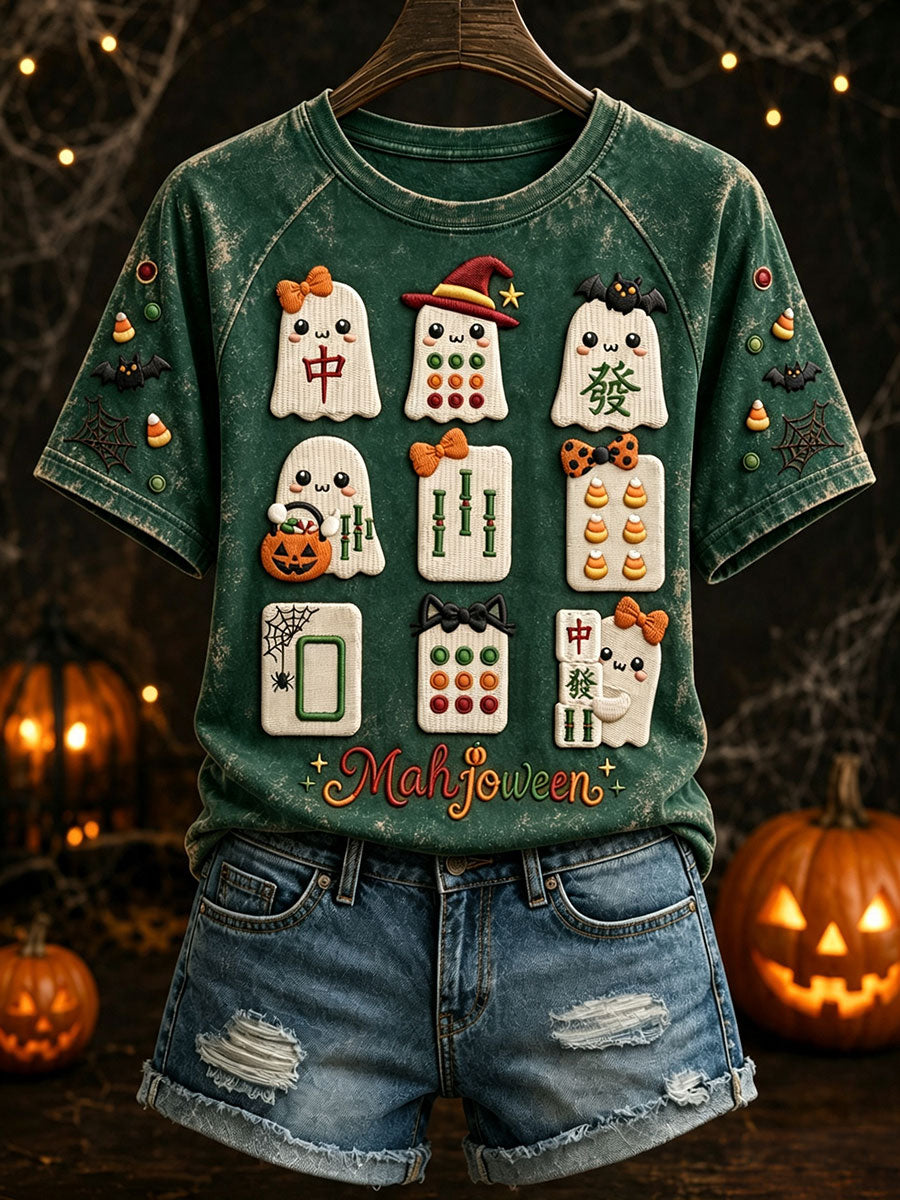 Women's Halloween Ghost Mahjong T-Shirts