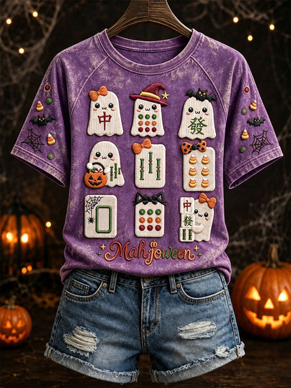 Women's Halloween Ghost Mahjong T-Shirts