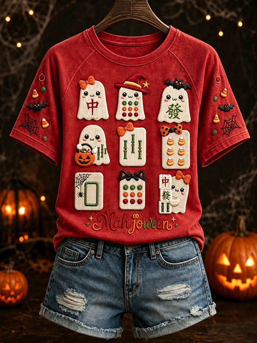 Women's Halloween Ghost Mahjong T-Shirts