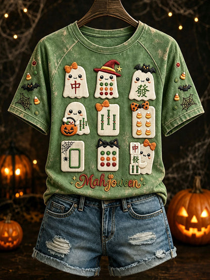 Women's Halloween Ghost Mahjong T-Shirts