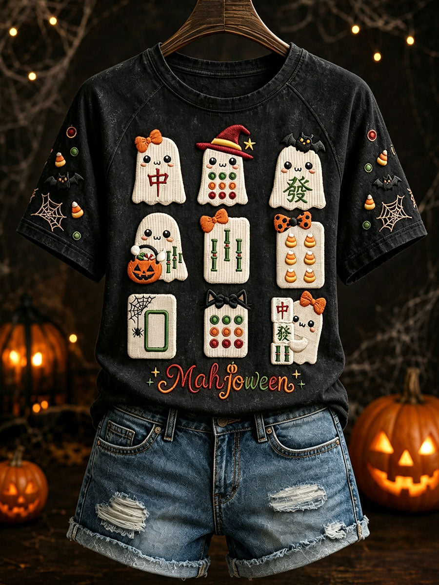 Women's Halloween Ghost Mahjong T-Shirts