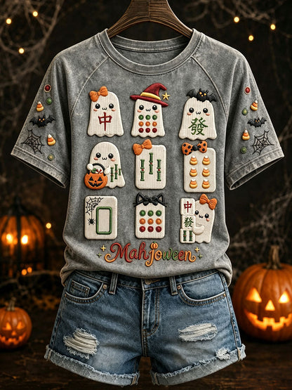 Women's Halloween Ghost Mahjong T-Shirts
