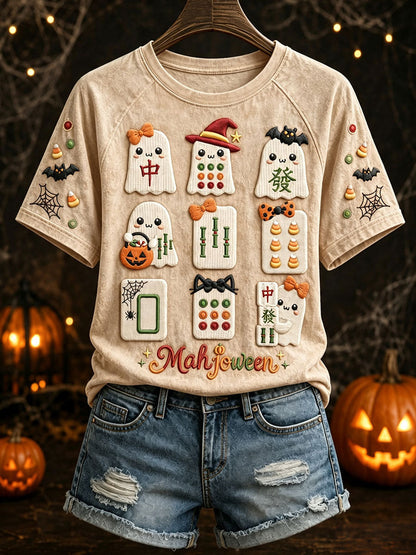 Women's Halloween Ghost Mahjong T-Shirts