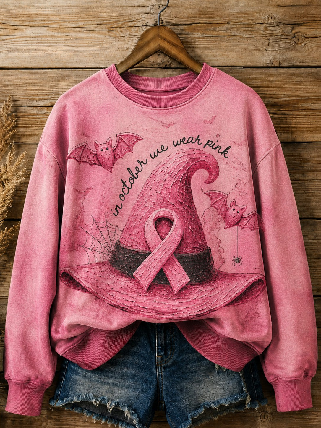 Women's In October We Wear Pink Printed Sweatshirt